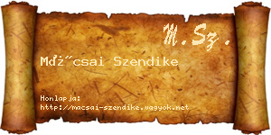 Mácsai Szendike névjegykártya